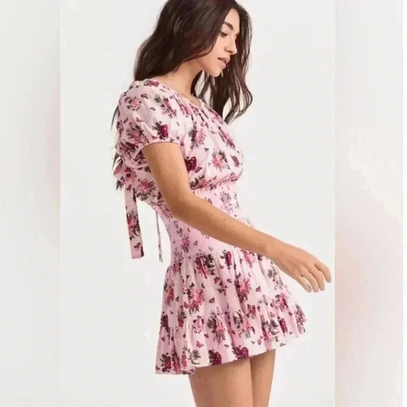 NWOT LoveShackFancy Spritz Dress in Rosemary Mauve Pink Floral Cottagecore Large - Picture 3 of 10
